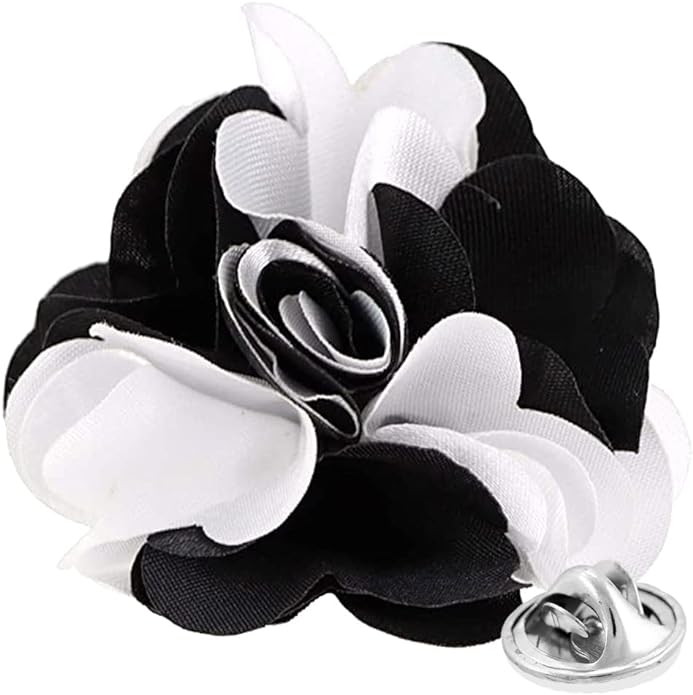 Vittorio Vico Unisex Two Tone Satin Flower Lapel Pin Vittorio Vico