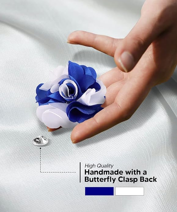 Vittorio Vico Unisex Two Tone Satin Flower Lapel Pin Vittorio Vico