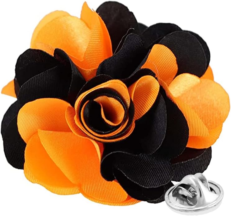 Vittorio Vico Unisex Two Tone Satin Flower Lapel Pin Vittorio Vico
