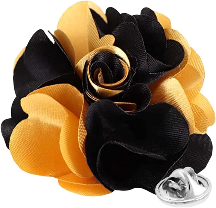 Vittorio Vico Unisex Two Tone Satin Flower Lapel Pin Vittorio Vico