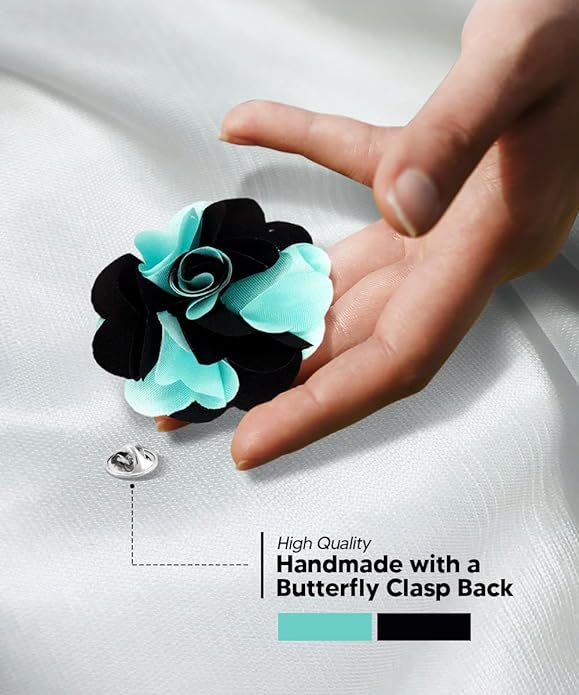 Vittorio Vico Unisex Two Tone Satin Flower Lapel Pin Vittorio Vico