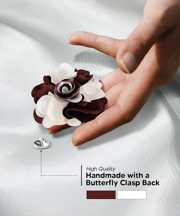 Vittorio Vico Unisex Two Tone Satin Flower Lapel Pin Vittorio Vico