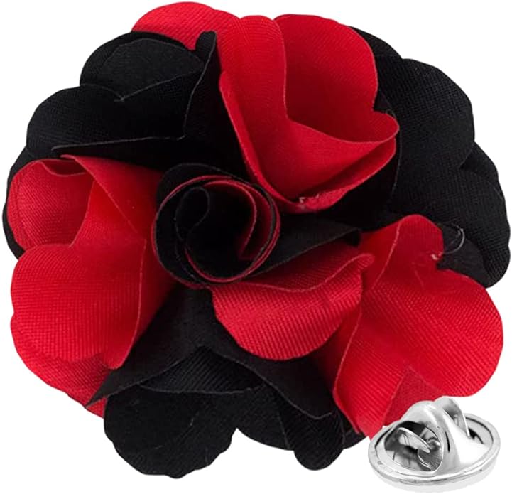 Vittorio Vico Unisex Two Tone Satin Flower Lapel Pin Vittorio Vico