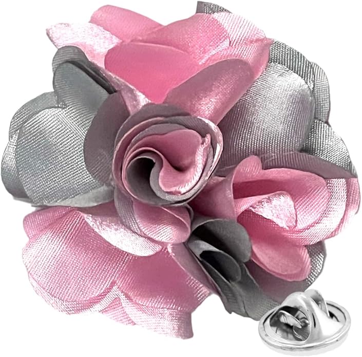 Vittorio Vico Unisex Two Tone Satin Flower Lapel Pin Vittorio Vico