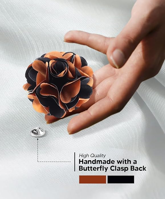 Vittorio Vico Unisex Two Tone Satin Flower Lapel Pin Vittorio Vico