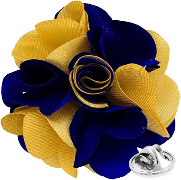 Vittorio Vico Unisex Two Tone Satin Flower Lapel Pin Vittorio Vico
