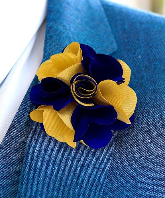 Vittorio Vico Unisex Two Tone Satin Flower Lapel Pin Vittorio Vico