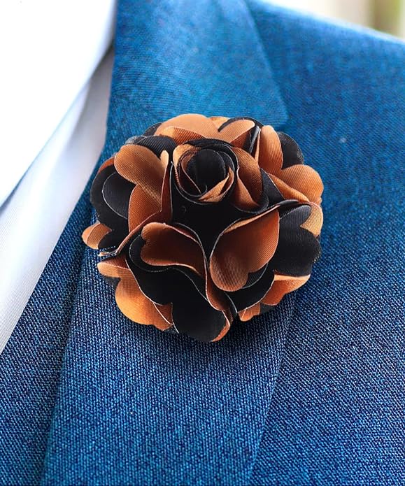 Vittorio Vico Unisex Two Tone Satin Flower Lapel Pin Vittorio Vico