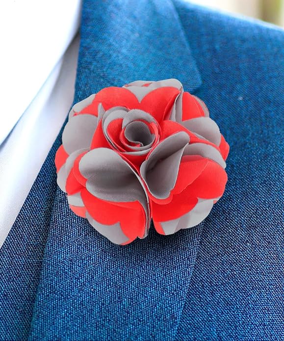 Vittorio Vico Unisex Two Tone Satin Flower Lapel Pin Vittorio Vico