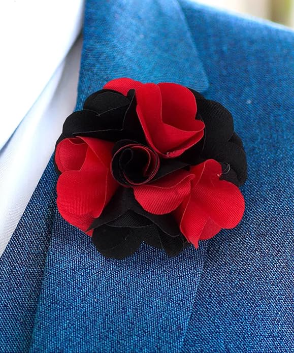 Vittorio Vico Unisex Two Tone Satin Flower Lapel Pin Vittorio Vico