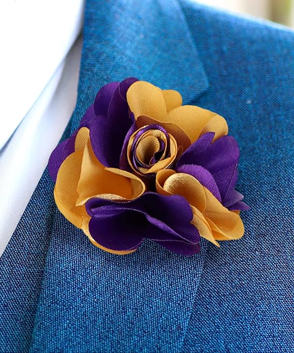 Vittorio Vico Unisex Two Tone Satin Flower Lapel Pin Vittorio Vico