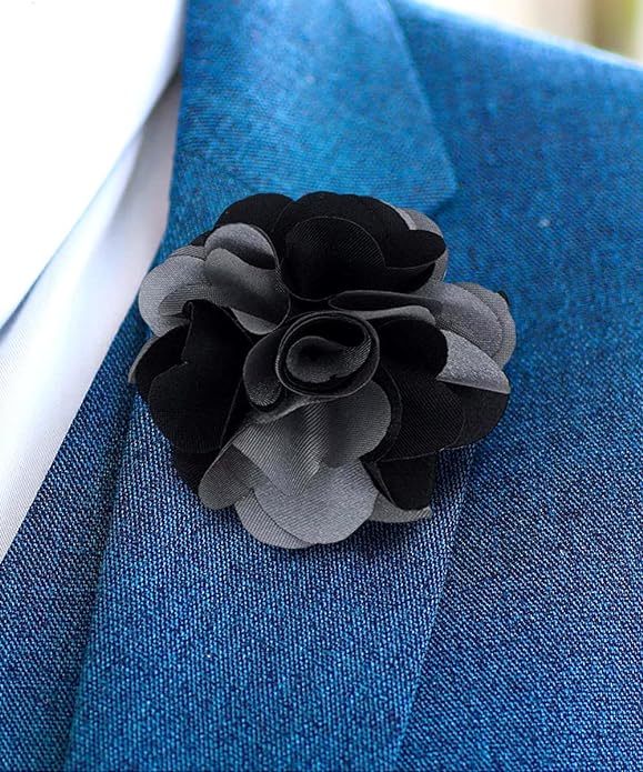 Vittorio Vico Unisex Two Tone Satin Flower Lapel Pin Vittorio Vico