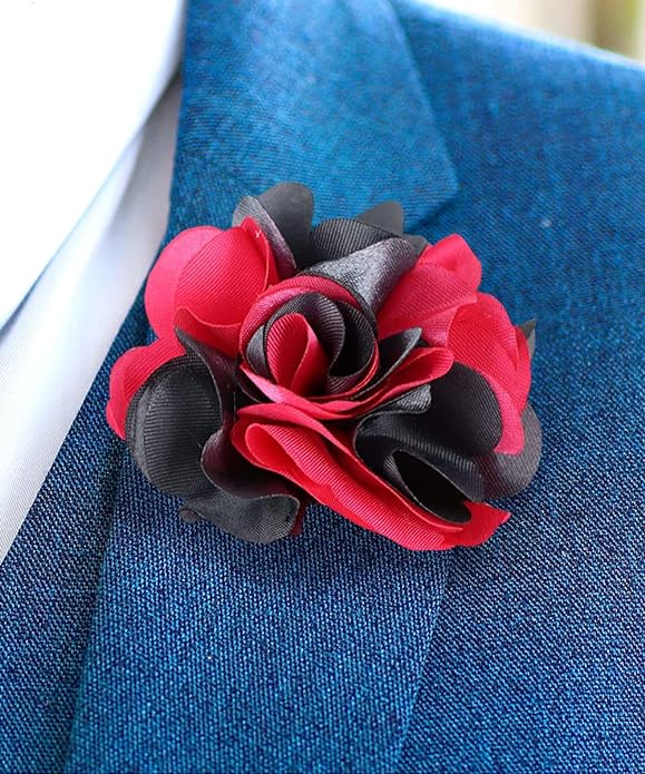Vittorio Vico Unisex Two Tone Satin Flower Lapel Pin Vittorio Vico
