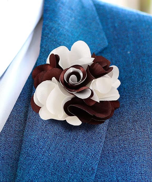 Vittorio Vico Unisex Two Tone Satin Flower Lapel Pin Vittorio Vico