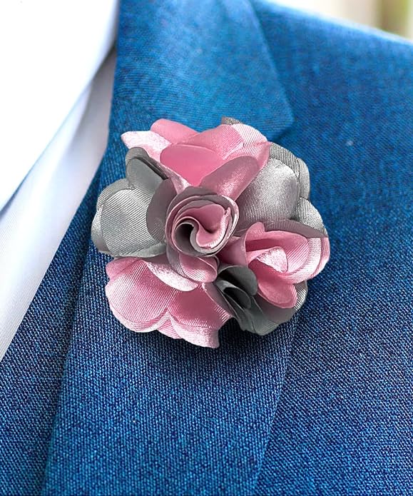 Vittorio Vico Unisex Two Tone Satin Flower Lapel Pin Vittorio Vico
