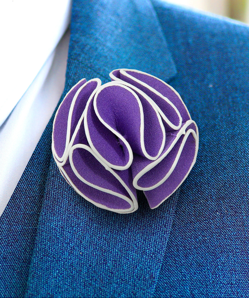 Vittorio Vico Unisex Trim Rose Flower Lapel Pin
