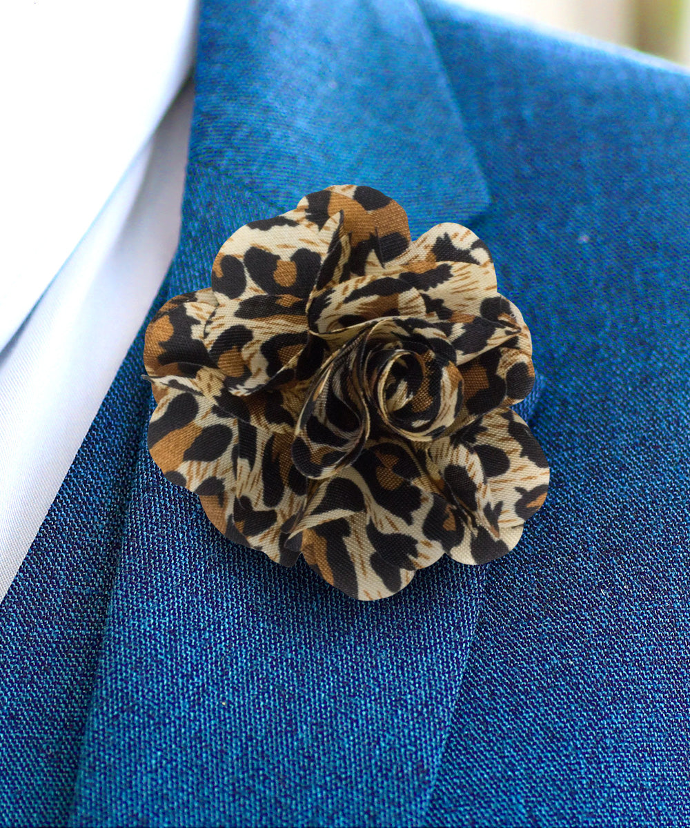 Vittorio Vico Unisex Kente Satin Flower Lapel Pin