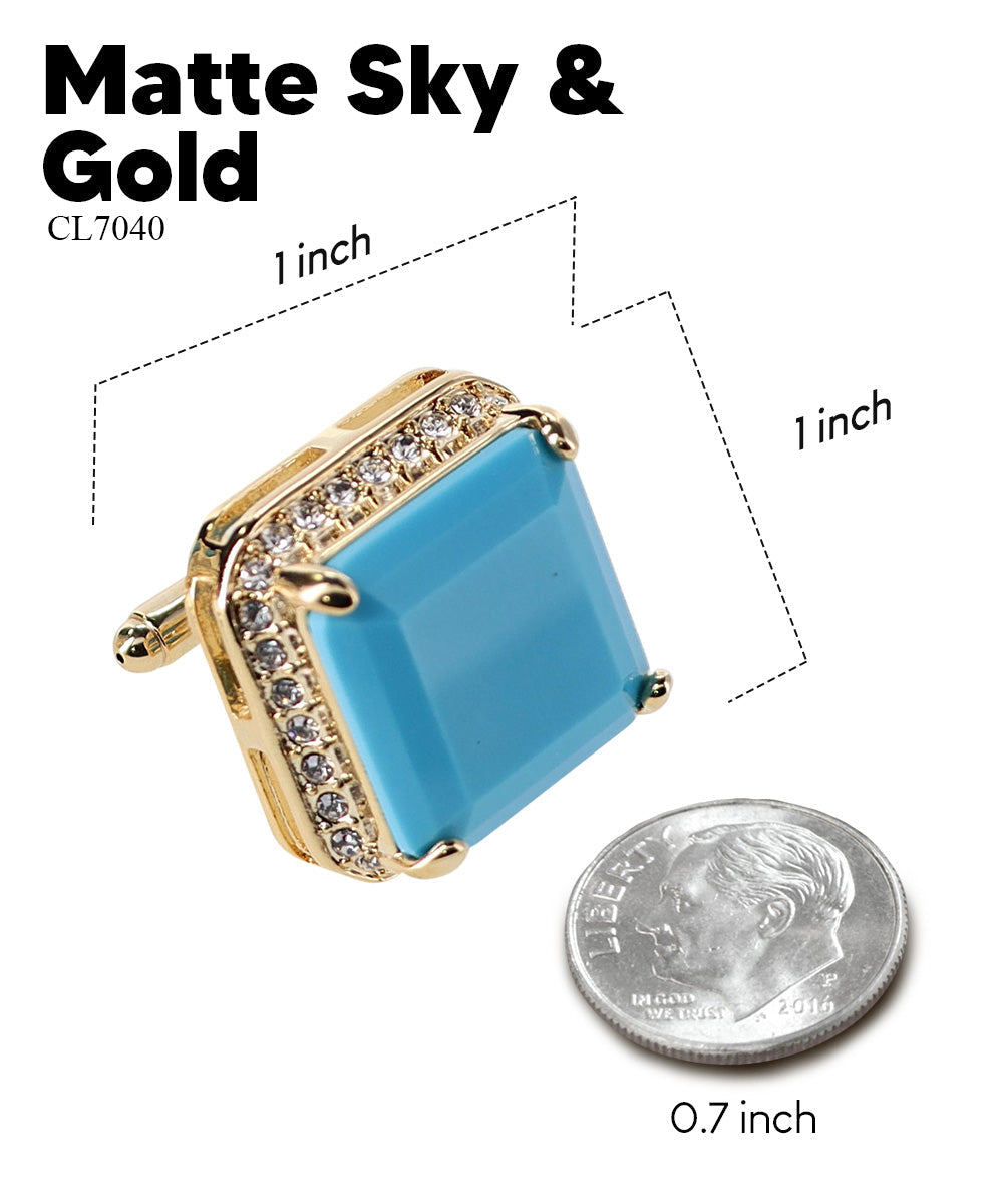 Vittorio Vico Large Big Square Crystal Colorstone Cufflinks: CL 70XX Series Vittorio Vico