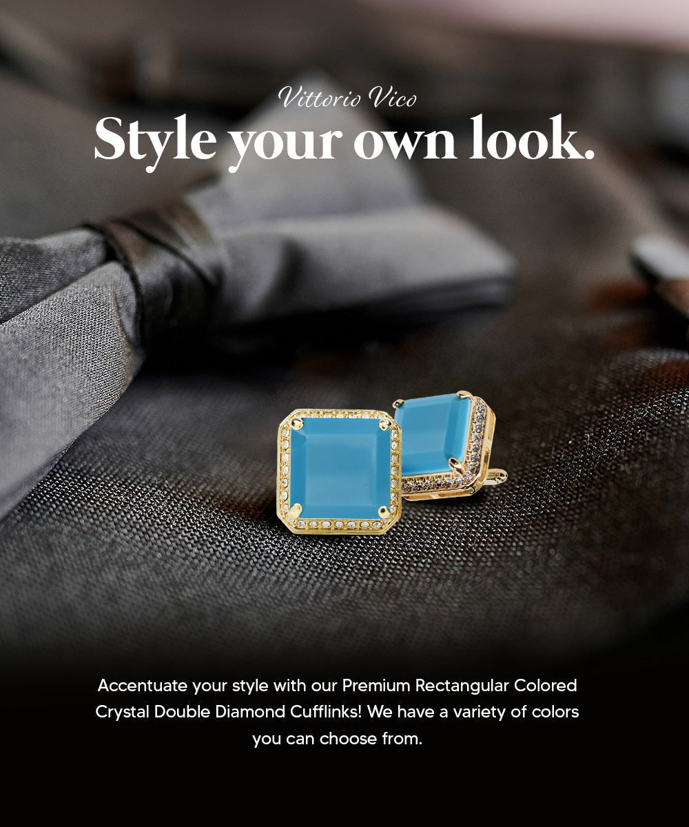 Vittorio Vico Large Big Square Crystal Colorstone Cufflinks: CL 70XX Series Vittorio Vico