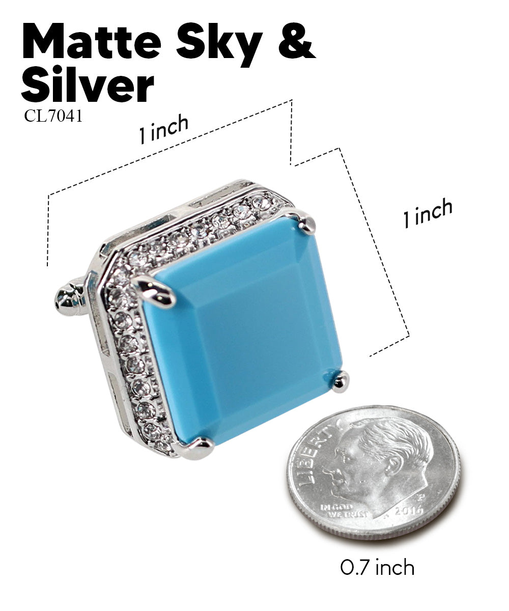 Vittorio Vico Large Big Square Crystal Colorstone Cufflinks: CL 70XX Series Vittorio Vico