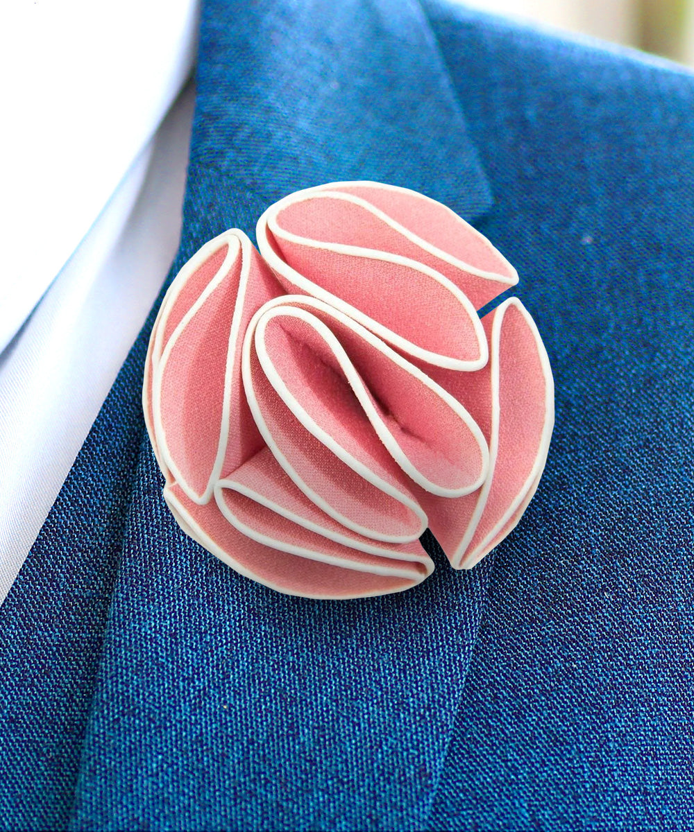 Vittorio Vico Unisex Trim Rose Flower Lapel Pin