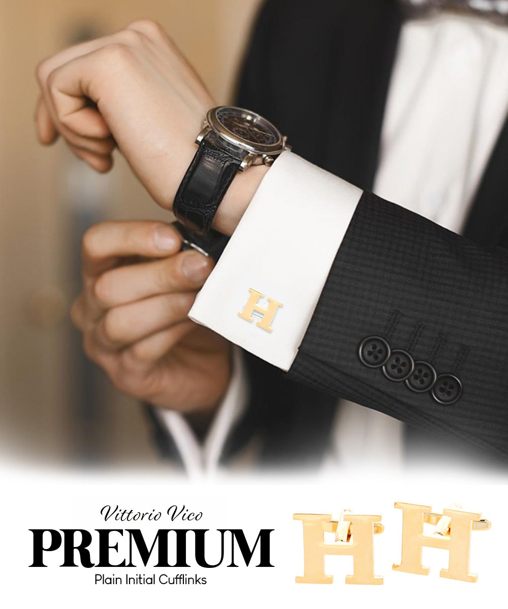 Vittorio Vico Plain Initial Cufflinks in Gift Box Vittorio Vico