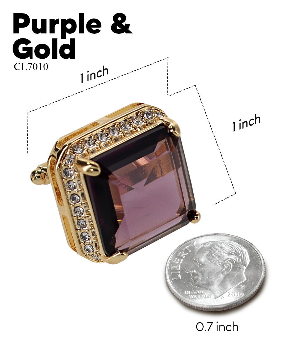 Vittorio Vico Large Big Square Crystal Colorstone Cufflinks: CL 70XX Series Vittorio Vico