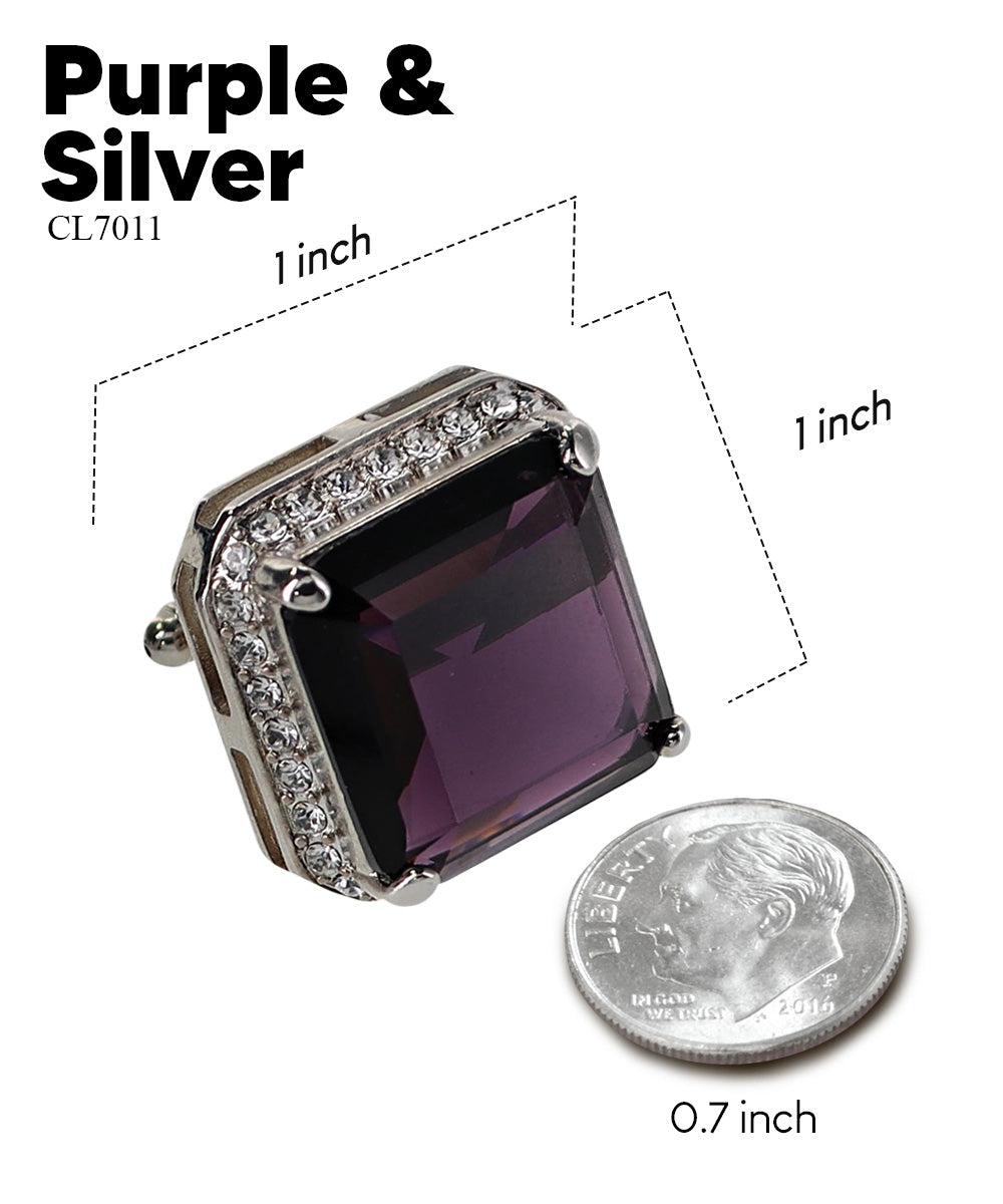 Vittorio Vico Large Big Square Crystal Colorstone Cufflinks: CL 70XX Series Vittorio Vico