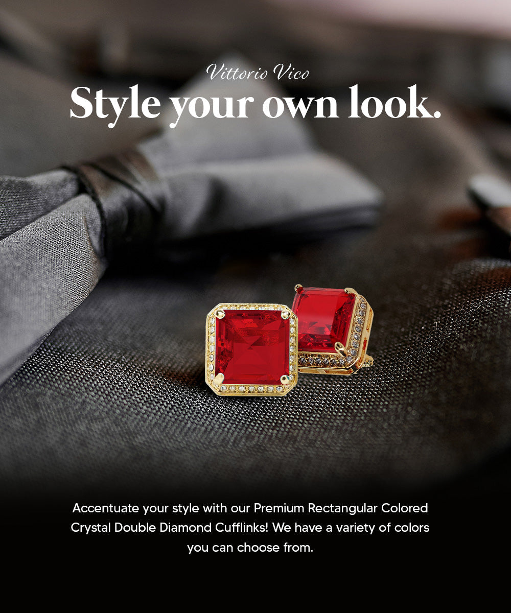Vittorio Vico Large Big Square Crystal Colorstone Cufflinks: CL 70XX Series Vittorio Vico