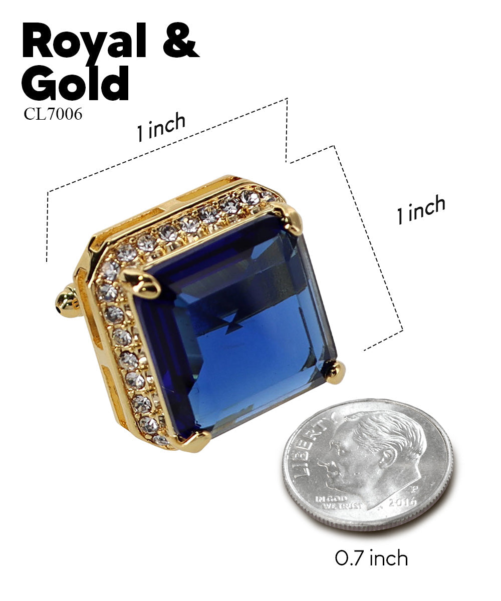 Vittorio Vico Large Big Square Crystal Colorstone Cufflinks: CL 70XX Series Vittorio Vico