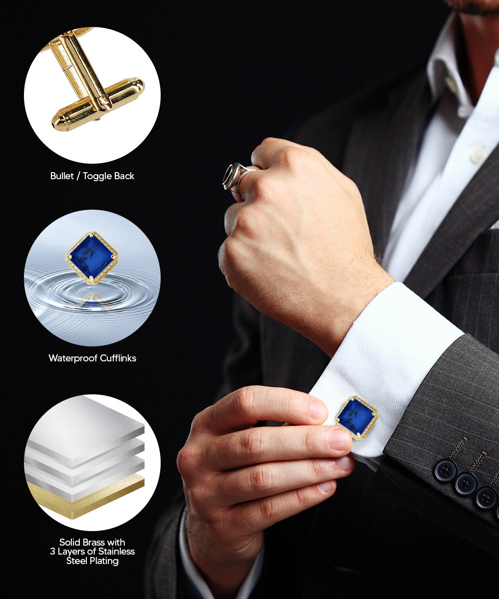 Vittorio Vico Large Big Square Crystal Colorstone Cufflinks: CL 70XX Series Vittorio Vico