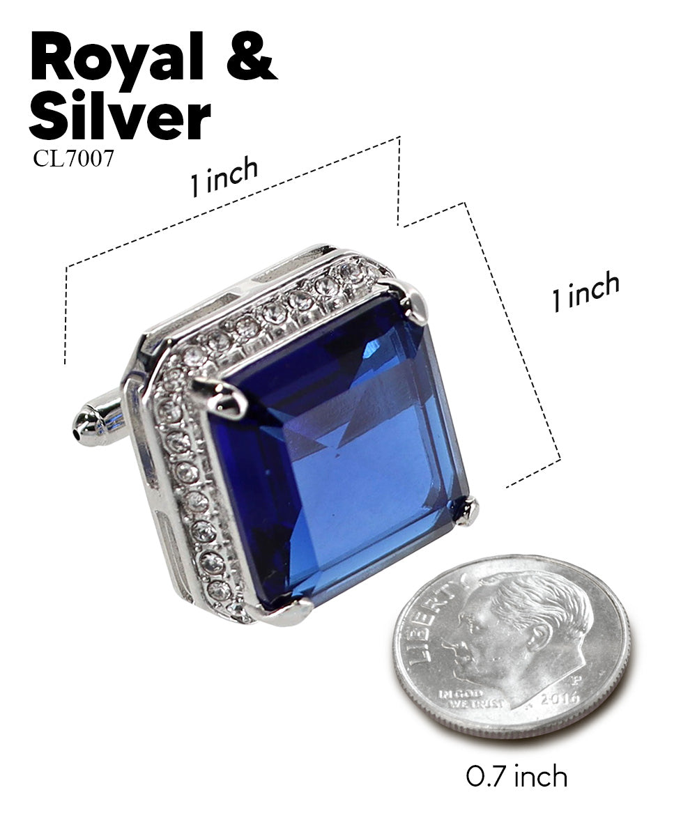 Vittorio Vico Large Big Square Crystal Colorstone Cufflinks: CL 70XX Series Vittorio Vico