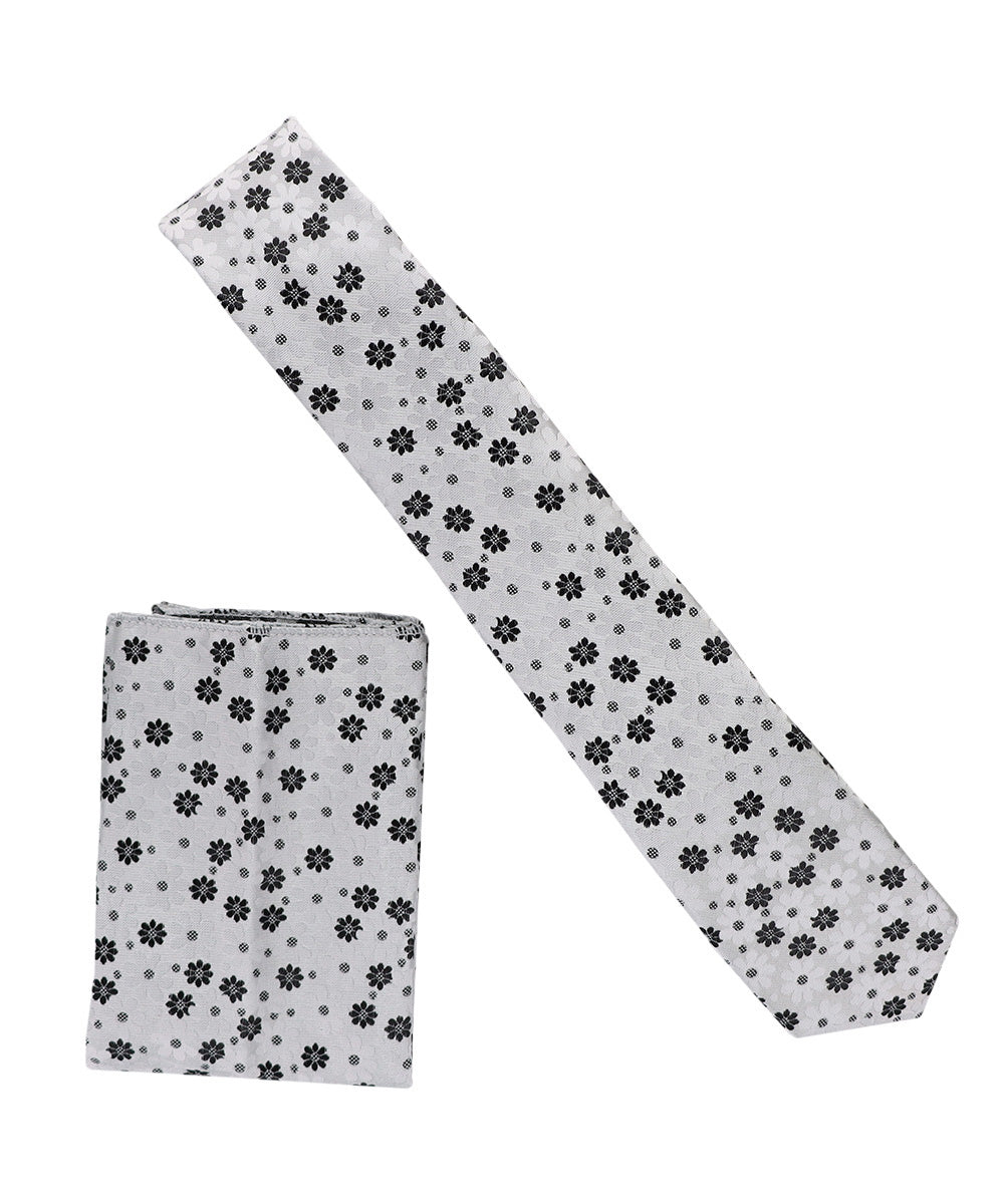 Vittorio Farina Men's Skinny Design Satin Necktie and Pocket Square Vittorio Farina