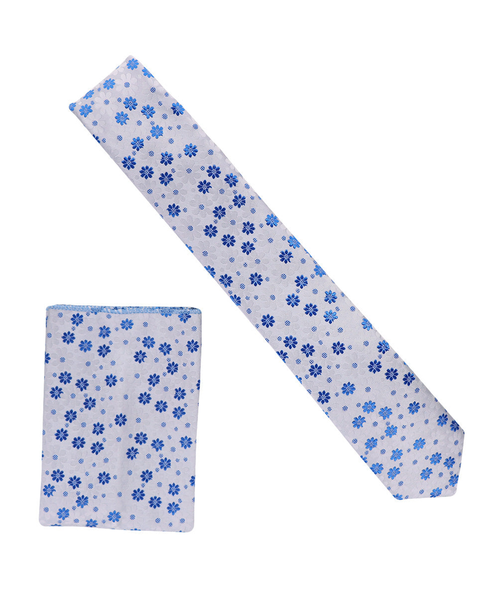 Vittorio Farina Men's Skinny Design Satin Necktie and Pocket Square Vittorio Farina