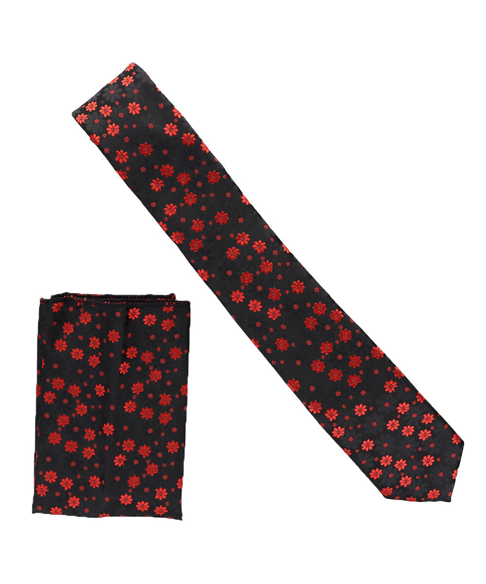 Vittorio Farina Men's Skinny Design Satin Necktie and Pocket Square Vittorio Farina