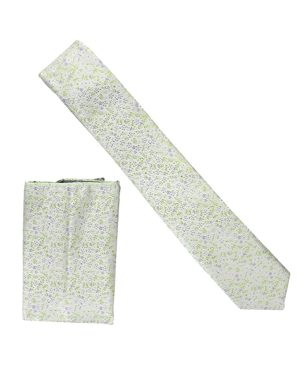 Vittorio Farina Men's Skinny Design Satin Necktie and Pocket Square Vittorio Farina