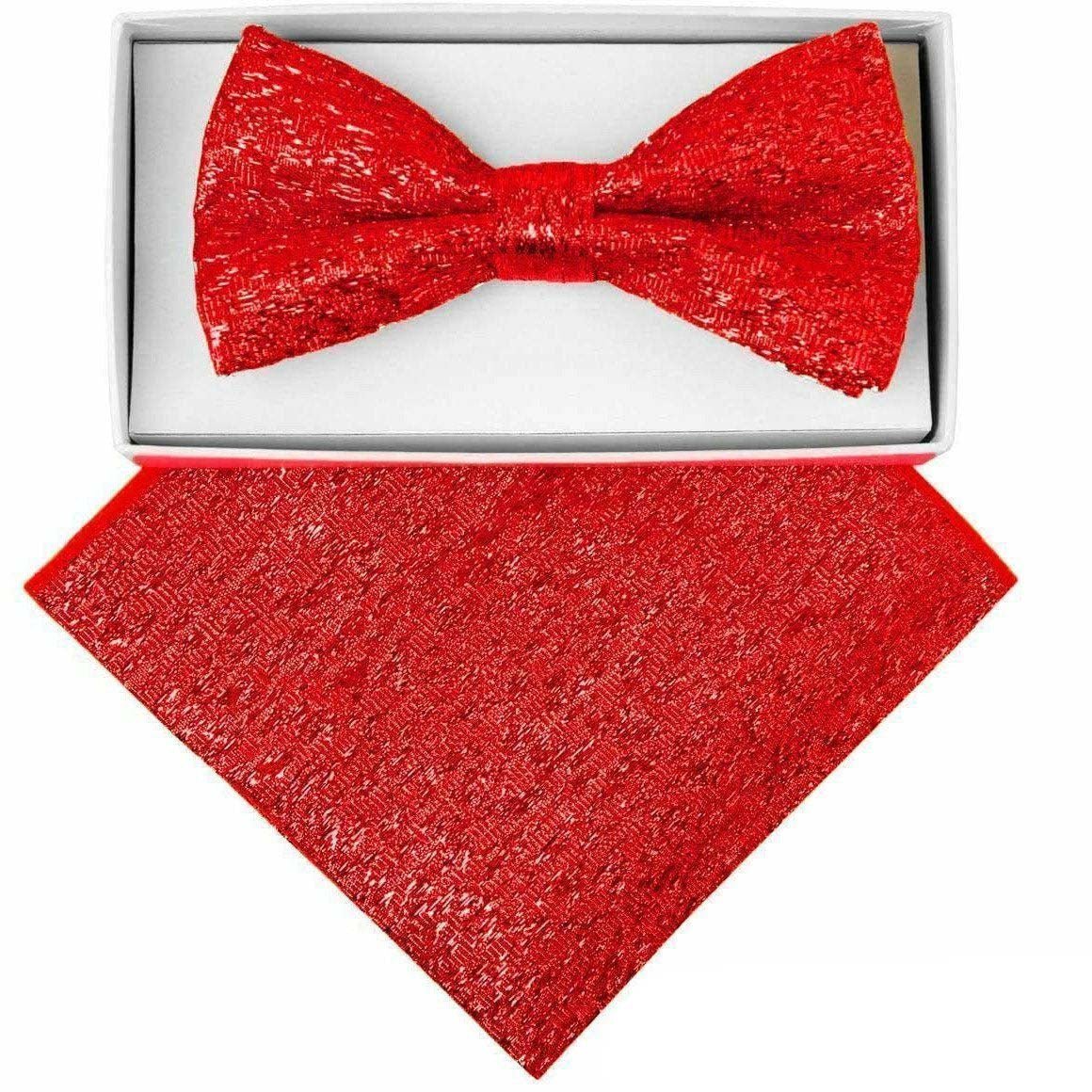 Vittotio Farina Men's Rhinestone Bow Tie and Pocket Square in Gift Box Vittorio Farina