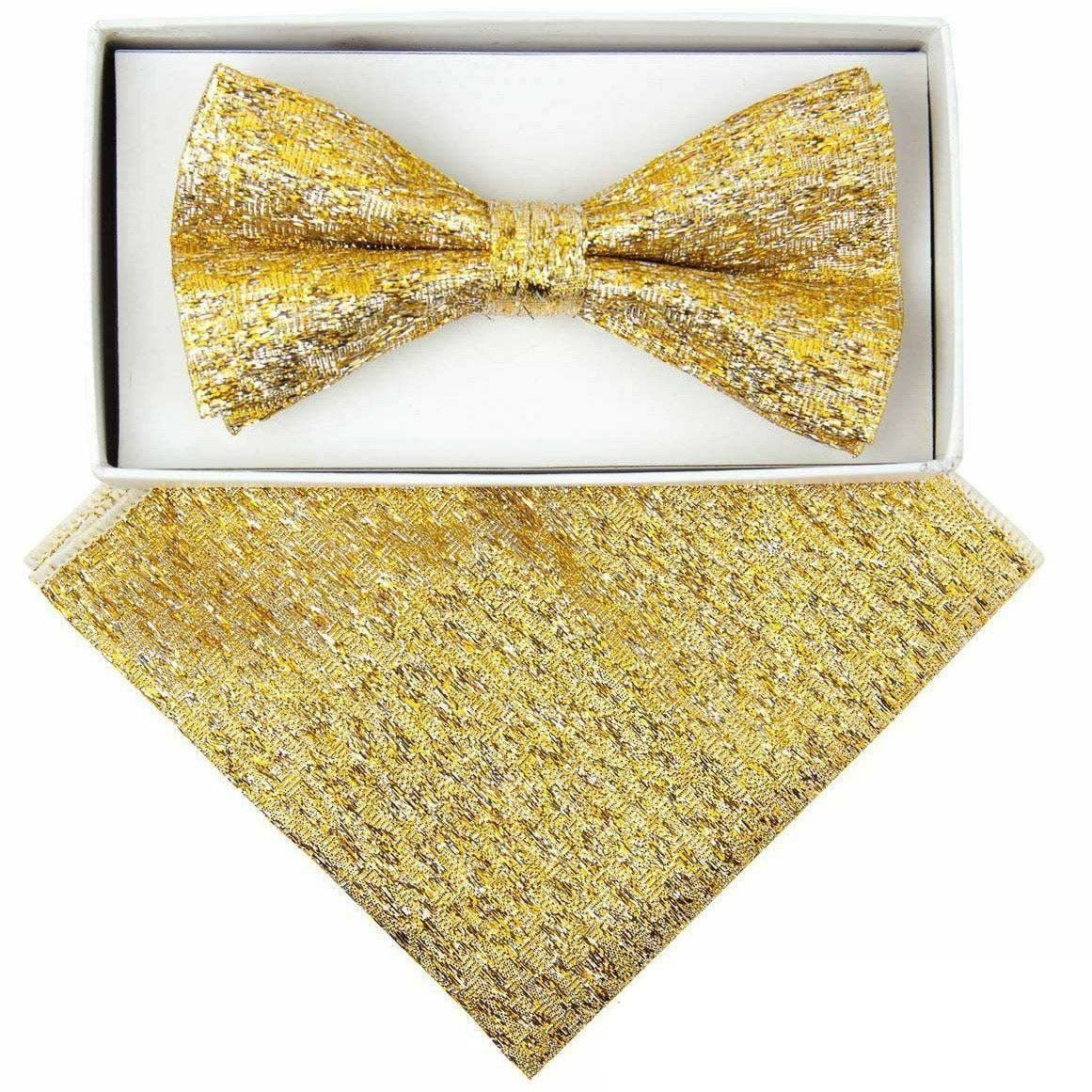 Vittotio Farina Men's Rhinestone Bow Tie and Pocket Square in Gift Box Vittorio Farina