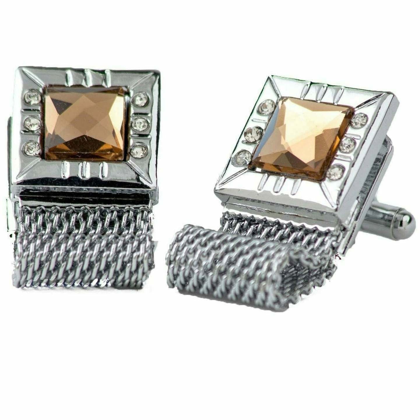Vittorio Vico Colorful Crystal Chain Cufflinks in Gift Box Vittorio Vico