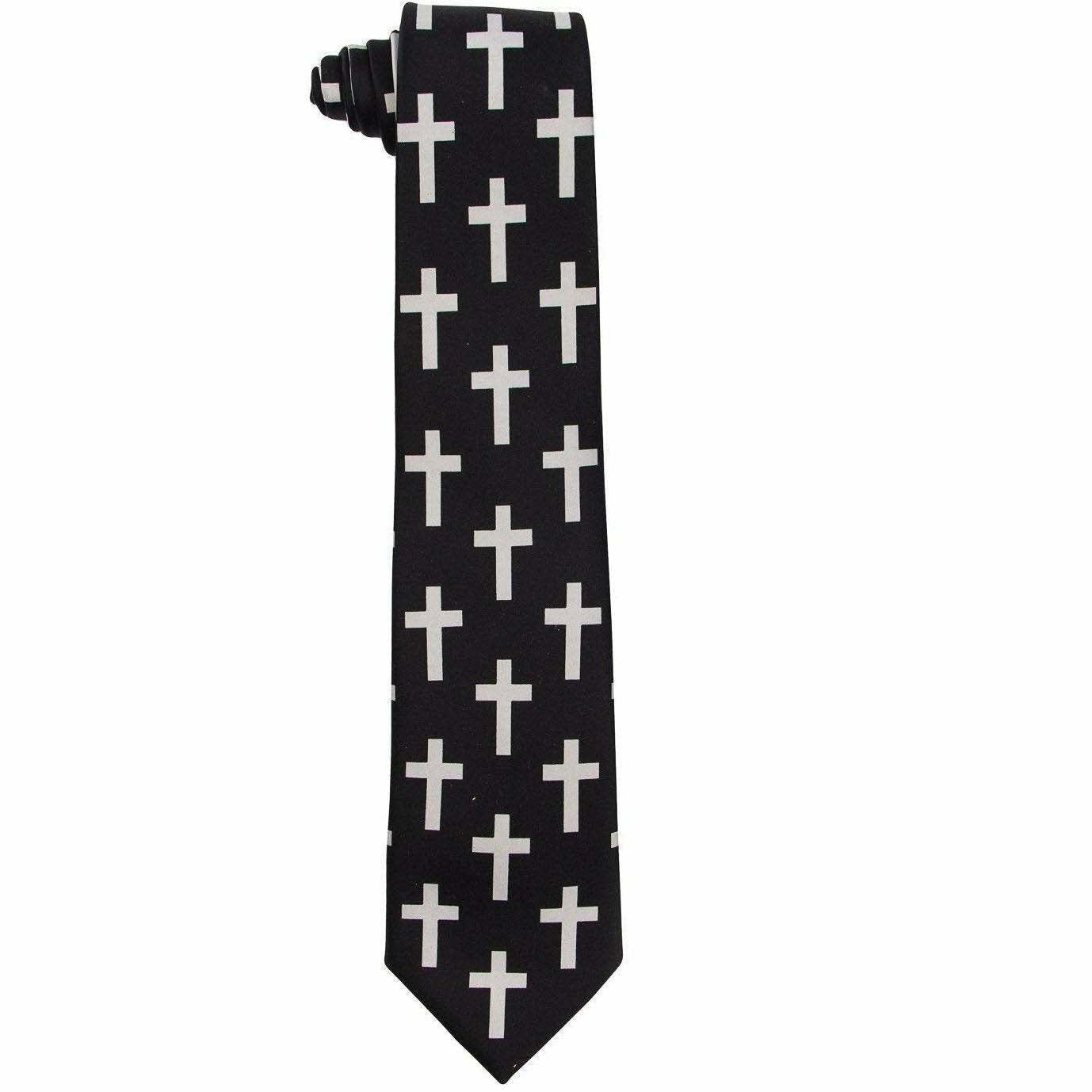 Vittorio Farina Men's Religious Satin Necktie & Pocket Square Vittorio Farina