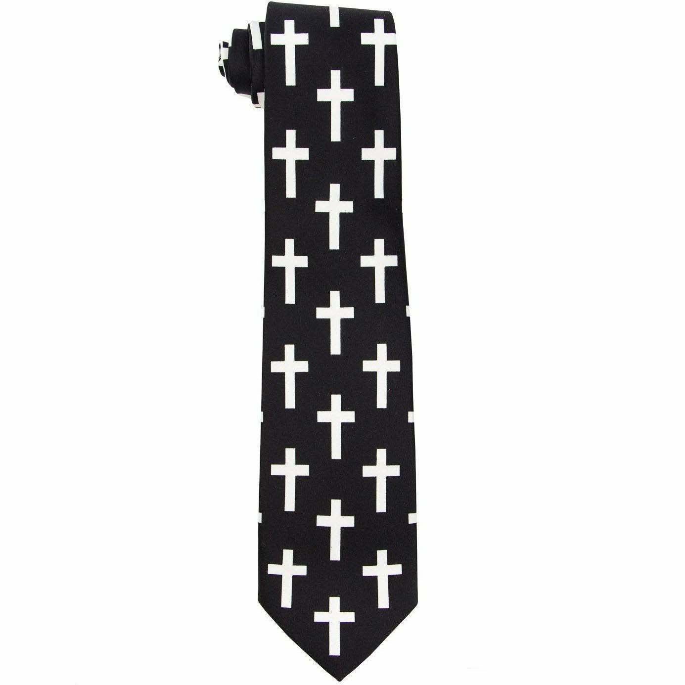 Vittorio Farina Men's Religious Satin Necktie & Pocket Square Vittorio Farina