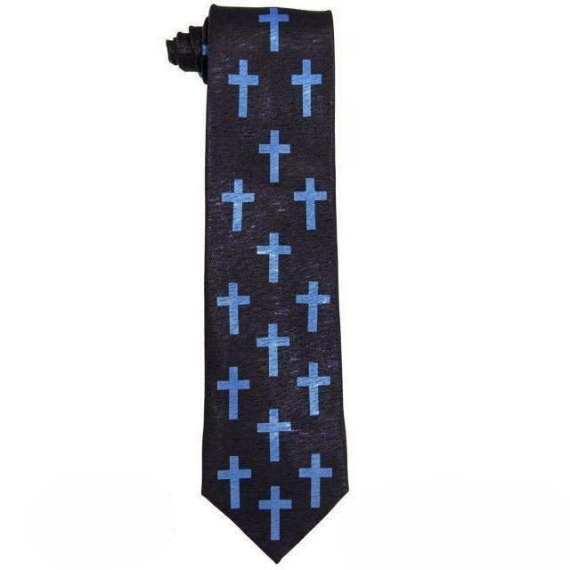 Vittorio Farina Men's Religious Satin Necktie & Pocket Square Vittorio Farina