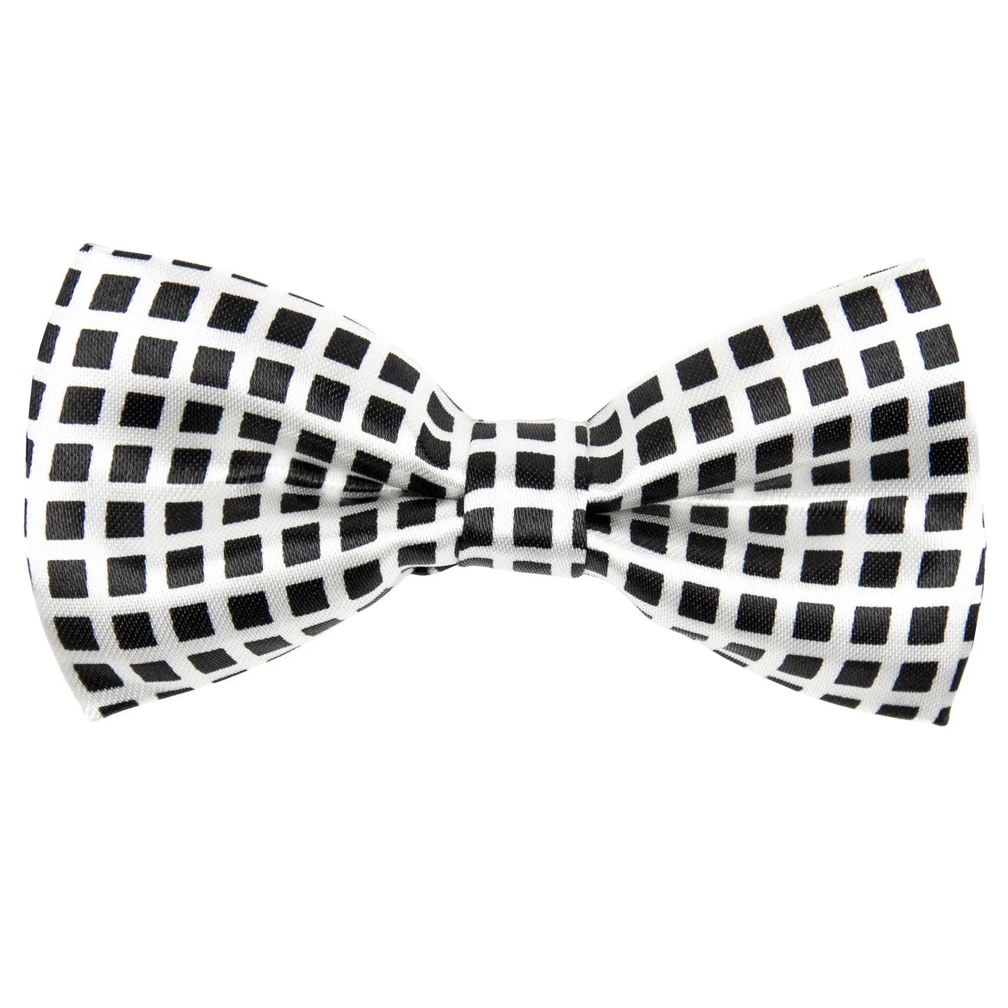 Vittorio Farina Boy's Design Satin Bow Tie - Suits You Sir - Black and White Checkerboard -