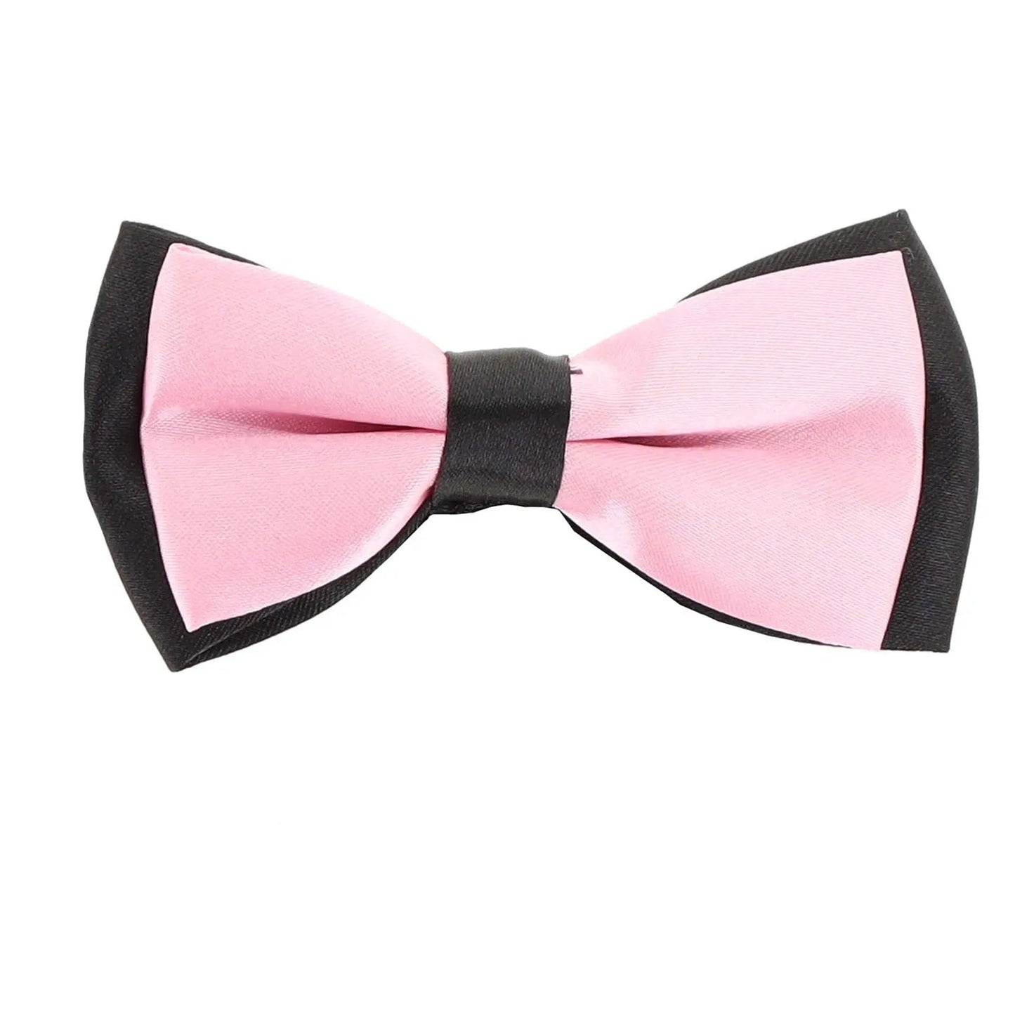 Vittorio Farina Boy's Design Satin Bow Tie - Suits You Sir - Pink and Black Fold -