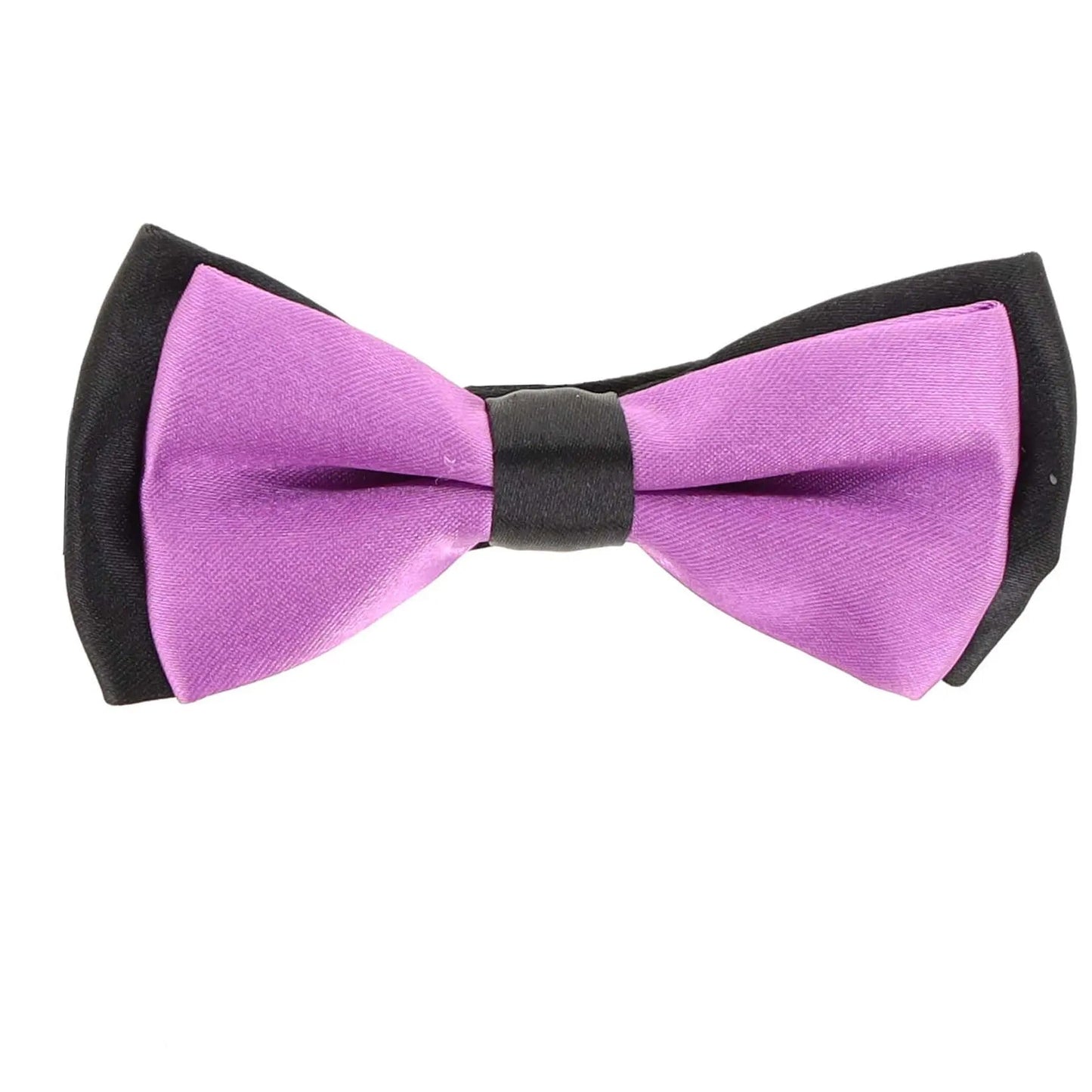 Vittorio Farina Boy's Design Satin Bow Tie - Suits You Sir - Purple and Black Fold -