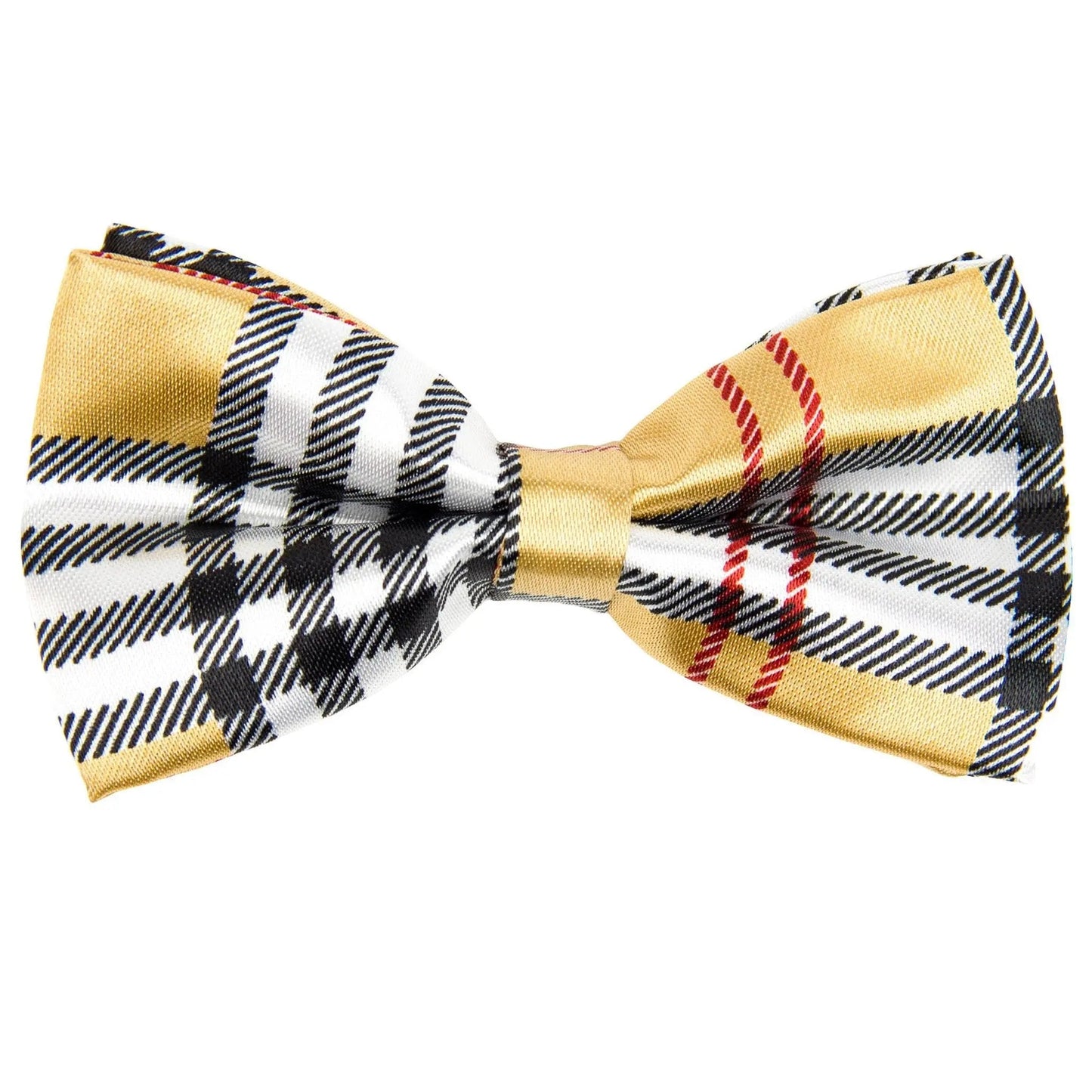 Vittorio Farina Boy's Design Satin Bow Tie - Suits You Sir - Yellow Plaid -