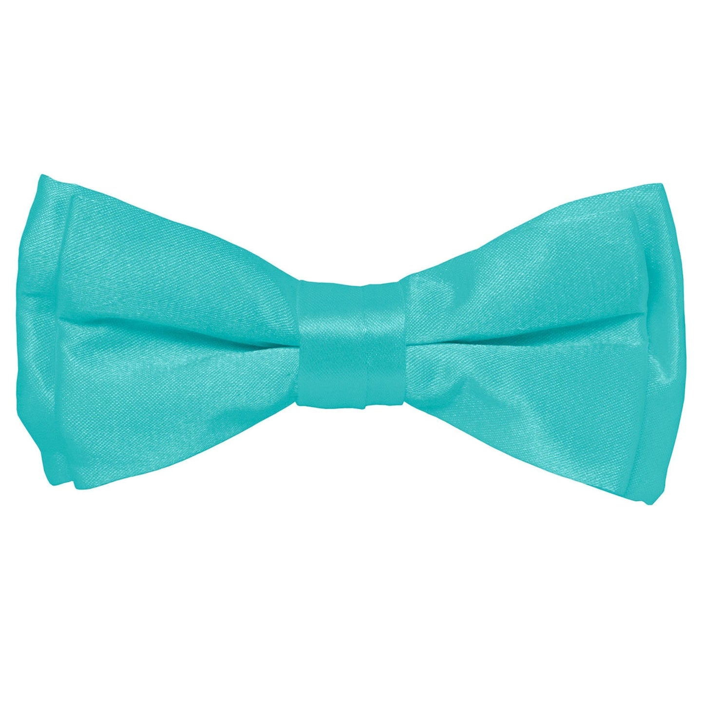 Vittorio Farina Boy's Pretied Solid Silky Satin Bow Tie - Suits You Sir - Aqua -