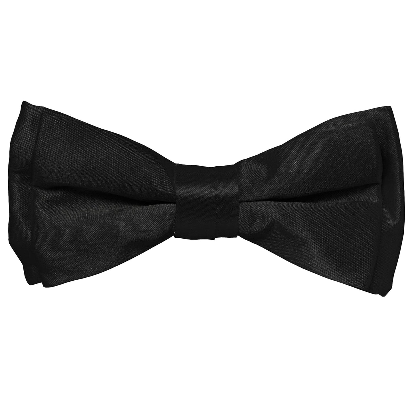 Vittorio Farina Boy's Pretied Solid Silky Satin Bow Tie - Suits You Sir - Black -