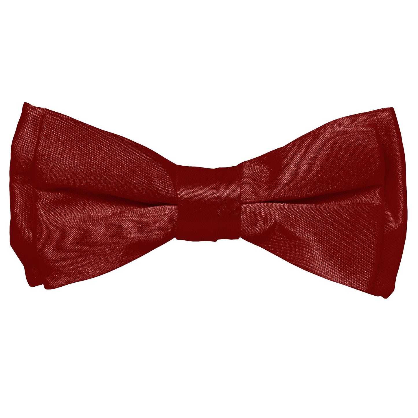 Vittorio Farina Boy's Pretied Solid Silky Satin Bow Tie - Suits You Sir - Burgundy -