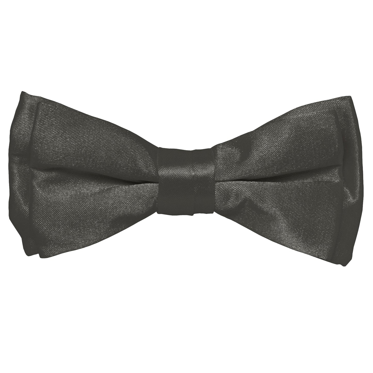 Vittorio Farina Boy's Pretied Solid Silky Satin Bow Tie - Suits You Sir - Charcoal -